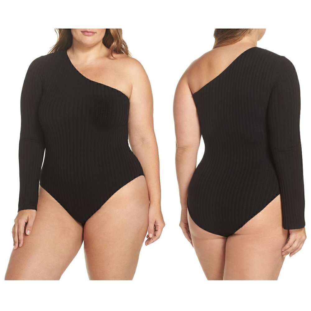 Only Hearts Ribbed One-Shoulder Bodysuit